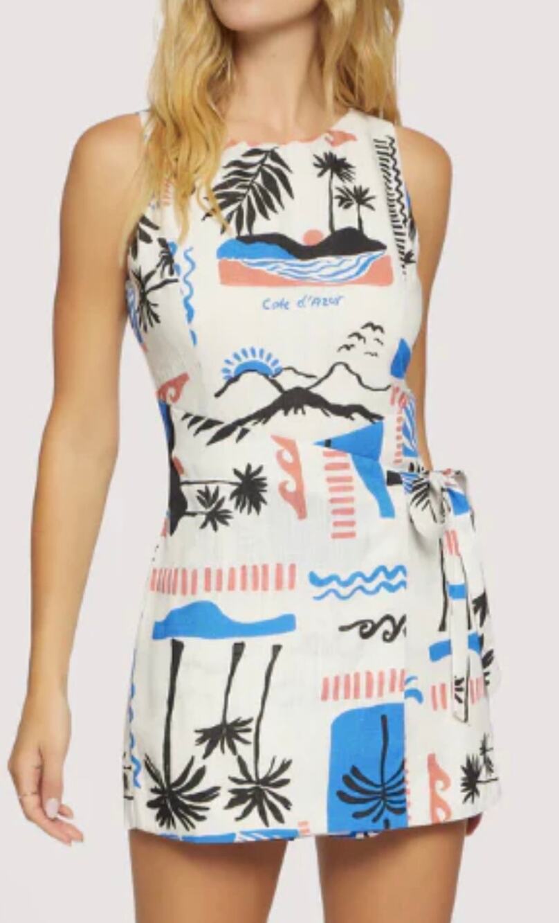 Lost + Wander White Multicolor Graphic Print Romper